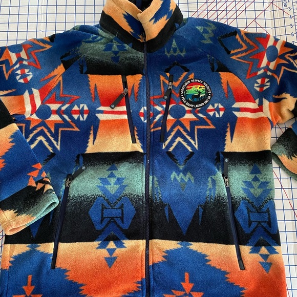 🔥 Polo Ralph Lauren Southwestern Print Beacon Fleece jacket Mens XL Worn 1x🏇🏼 - Picture 4 of 14